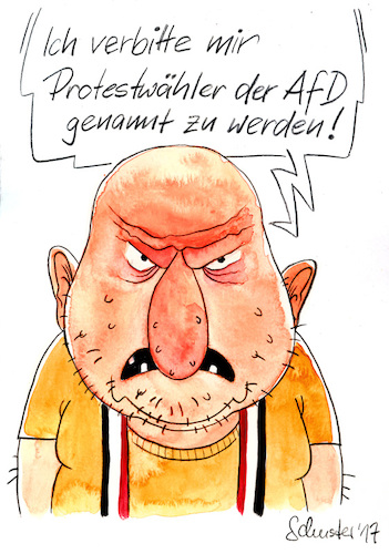 Cartoon: Der gemeine AfD-Wähler (medium) by Mario Schuster tagged afd,alternative,für,deutschland,mario,schuster,angela,merkel,martin,schulz,wahl