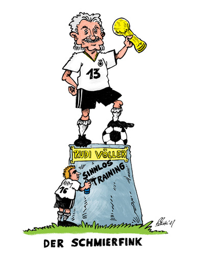 Cartoon: Der Schmierfink (medium) by Mario Schuster tagged karikatur,cartoon,mario,schuster,lahm,völler,fußball