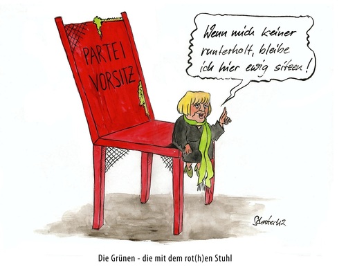 Cartoon: Die Grünen... (medium) by Mario Schuster tagged karikaturen,cartoon,mario,schuster,claudia,roth,grünen,politik