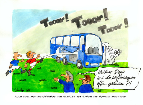 Cartoon: Schalke 04 (medium) by Mario Schuster tagged karikatur,cartoon,mario,schuster,schalke,bayern,bundeliga,fußball