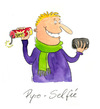 Cartoon: Pyro-Selfie (small) by Mario Schuster tagged karikatur,cartoon,silvester,mario,schuster