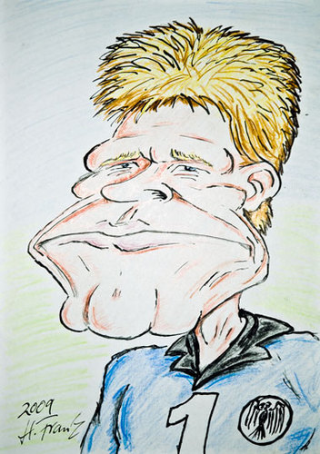 Cartoon: Oliver Kahn (medium) by DeviantDoodles tagged caricature,football,soccer,world,cup,sports