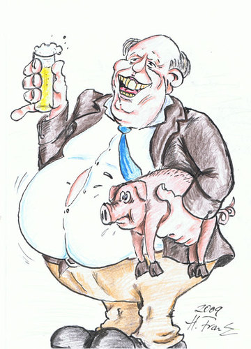 Cartoon: Reiner Calmund (medium) by DeviantDoodles tagged caricature,football,soccer,world,cup,sports