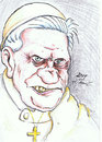 Cartoon: The Pope (small) by DeviantDoodles tagged caricature religion church famous vip