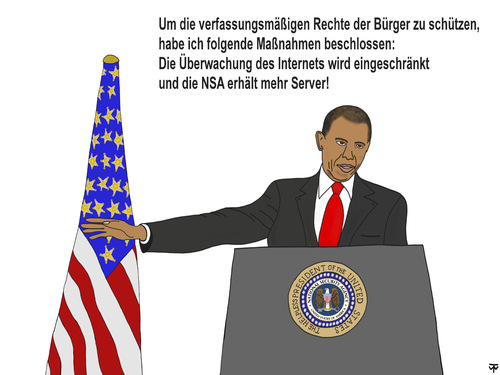 Cartoon: Bürgerrechte (medium) by thalasso tagged freiheit,prism,präsident,president,obama,internet,survaillance,überwachung,us,tempora,spionage,bespitzelung,telekommunikation,spähprogramme,datenschutz,security,sicherheit,nsa,server,civic,right,bürgerrechte