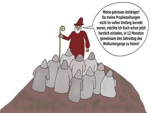 Cartoon: Jahrestag (medium) by thalasso tagged apocalypse,maya,calendar,2012,kalender,vorhersage,prophezeihung,guru,jahrestag,ende,weltuntergang