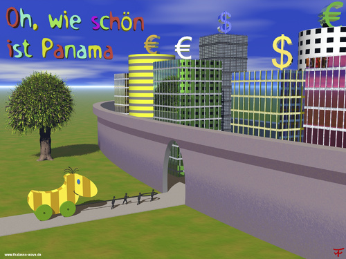 Cartoon: Oh wie schön ist Panama (medium) by thalasso tagged panama,janosch,tigerente,briefkastenfirmen