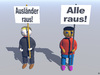 Cartoon: Alle raus! (small) by thalasso tagged ausländer,migranten,toleranz,konsequenz