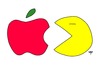 Cartoon: Apple vs Samsung (small) by thalasso tagged apple,samsung,ipad,tablet,pc,patent,dispute,galaxy,tab,pacman