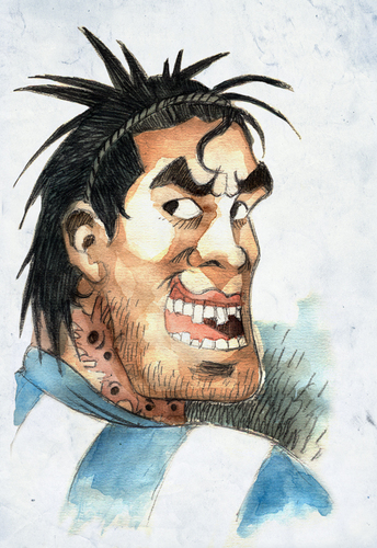 Cartoon: Carlos Tevez (medium) by Thomas Berthelon tagged berthelon,thomas,worldcup,world,cup,2010,mondial,football,tevez