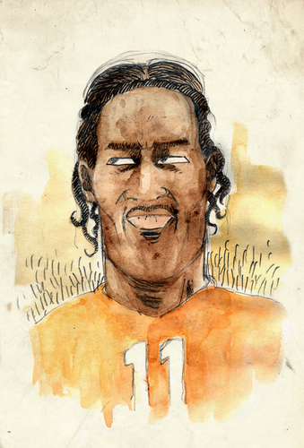 Cartoon: Didier Drogba (medium) by Thomas Berthelon tagged berthelon,thomas,worldcup,world,cup,2010,mondial,football,drogba