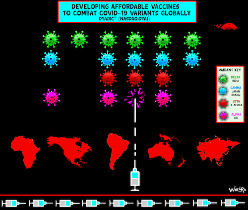 Cartoon: Combating COVID Space Invaders (medium) by karlwimer tagged cartoon,covid,coronavirus,space,invaders,vaccine,vaccination,production,solution,dyadic