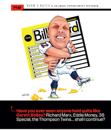 Cartoon: Garett Bolles NFL Hold Party (medium) by karlwimer tagged nfl,bolles,denver,broncos,offensive,lineman,sports,holding,penalty,billboard