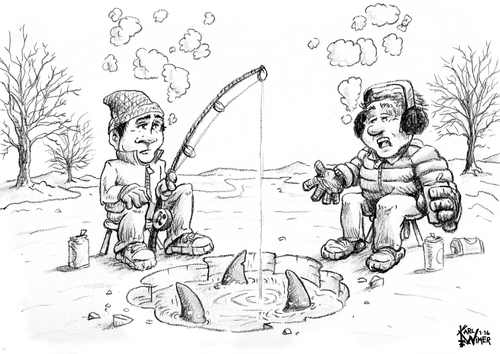 Ice Fishing Cartoon Contest By karlwimer, Sports Cartoon