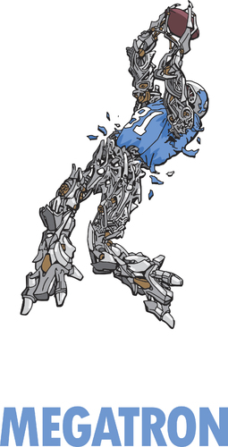 Cartoon: Megatron (medium) by karlwimer tagged megatron,calvin,johnson,detroit,lions,nfl,football,american,receiver,catch,robot