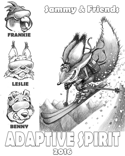 Cartoon: Sammy and Friends Cover (medium) by karlwimer tagged snow,ski,fox,falcon,lynx,bear,adaptive,spirit
