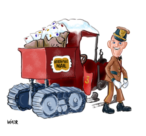 Cartoon: SD Kluger Postman (medium) by karlwimer tagged christmas,rankin,bass,cartoon,holiday,animation,mailman,postman