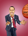 Cartoon: BAC Magazine Cover Billups (small) by karlwimer tagged basketball,coach,player,hoops,du,denver,billups,ball