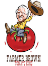 Cartoon: Charlie Brown Tomato King (small) by karlwimer tagged tomato,king,bucking,bronco,cowboy,logo,fun,cartoon