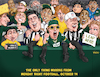 Cartoon: NFL Zebra Lambeau Leap (small) by karlwimer tagged sports,nfl,referee,refs,green,bay,packers,detroit,lions,american,football