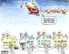 Cartoon: Santa Short Trip (small) by karlwimer tagged santa christmas xmas sleigh foreclosure housing toys reindeer economy business