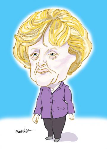 Cartoon: Angela Merkel (medium) by Evan4sh tagged merkel,contest,caricature,evan4sh