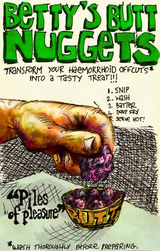 Cartoon: Butt Nuggets (medium) by royblumenthal tagged blackhumour,blackhumor,dark,advert