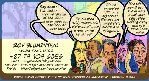 Cartoon: RoyBlumenthalBizCard (medium) by royblumenthal tagged visualfacilitation