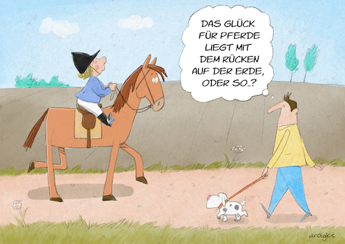 Cartoon: Alles Glück der Erde ... (medium) by droigks tagged redensart,redewendung,begegnung,tierliebhaber,pferd,hund,reiterin,hundehalter,droigks,pferdesport,redensart,redewendung,begegnung,tierliebhaber,pferd,hund,reiterin,hundehalter,droigks,pferdesport