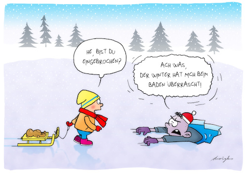 Cartoon: Badeunfall (medium) by droigks tagged winter,schnee,eis,eisfläche,eisdecke,einbruch,droigk,eingebrochen,notfall,hilfe,rettung,klima,wetter,jahreszeit,überraschung,winter,schnee,eis,eisfläche,eisdecke,einbruch,droigk,eingebrochen,notfall,hilfe,rettung,klima,wetter,jahreszeit