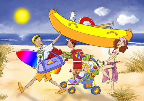 Cartoon: Familienurlaub (medium) by droigks tagged droigks,droigk,hund,kind,mutter,vater,surfbrett,boot,familie,strand,meer,wind,sand,sonne,illustration,illustrationen,strand,meer,urlaub,familie,verreisen,ferien,wind,boot,surfbrett,mutter,kind,hund,spaß,erholung