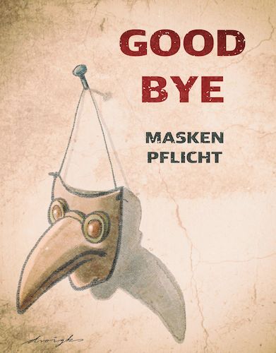 Cartoon: Goodbye Maskenpflicht (medium) by droigks tagged maske,ffp2,mundschutz,maskenpflicht,mund,nase,schutz,droigks,epidemie,pandemie,covid,corona,virus,beschraenkung,auflage,pest,cholera,schnabelmaske,schnabelarzt,pestdoktor,abschaffung,ruecknahme,goodbye,aufwiedersehen,perspektive,ende,gesundheit,krankheit,maske,maskenpflicht,mund,nase,schutz,droigks,epidemie,pandemie,covid,corona,virus,beschraenkung,auflage,pest,cholera,schnabelmaske,schnabelarzt,pestdoktor,abschaffung,ruecknahme,goodbye,aufwiedersehen,perspektive,gesundheit,krankheit