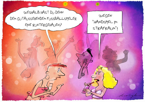 Cartoon: Handspiel (medium) by droigks tagged party,feier,fest,handgreiflich,erotik,geschlechter,übergriffig,gesellschaft,droigk,disco,diskothek,tanz,anmache,me,too,sexuelle,belästigung,abmahnung,fussball,abwehr,grenzsetzung,frau,mann,kontakt,partnerschaft,party,feier,fest,gesellschaft,droigk,disco,diskothek,tanz,anmache,me,too,sexuelle,belästigung,abmahnung,fussball,abwehr,grenzsetzung,frau,mann,kontakt,partnerschaft