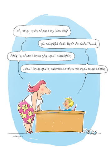 Cartoon: infantiler Analphabet (medium) by droigks tagged analphabet,kind,schreiben,liebesbrief,lesen,droigks,brief,kindermund,infantil,analphabet,kind,schreiben,liebesbrief,lesen,droigks,brief,kindermund,infantil