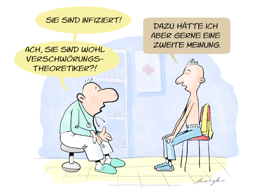 Cartoon: infiziert (medium) by droigks tagged diagnose,test,corona,covid,virus,ansteckung,epidemie,verdacht,denunziation,verschwörungstheorie,diagnose,test,corona,covid,virus,ansteckung,epidemie,verdacht,denunziation,verschwörungstheorie