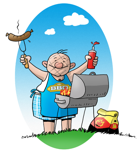 Cartoon: King of Barbecue (medium) by droigks tagged grill,grillen,droigks,grillmeister,master,of,barbecue,bbc,grillsaison,steak,bratwurst,camping,grill,grillen,droigks,grillmeister,master,of,barbecue,bbc,grillsaison,steak,bratwurst,camping