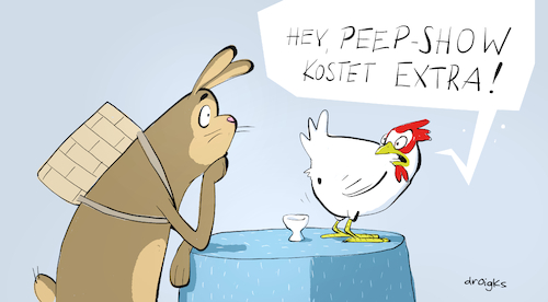 Cartoon: Ostern (medium) by droigks tagged ostern,osterhase,eier,ostereier,huhn,hahn,osterdeko,frühling,auferstehung,osterbrauch,kirche,glaube,jesus,gelege,eierbecher,peep,show,ostern,osterhase,eier,ostereier,huhn,hahn,osterdeko,frühling,auferstehung,osterbrauch,kirche,glaube,jesus,gelege,eierbecher,peep,show