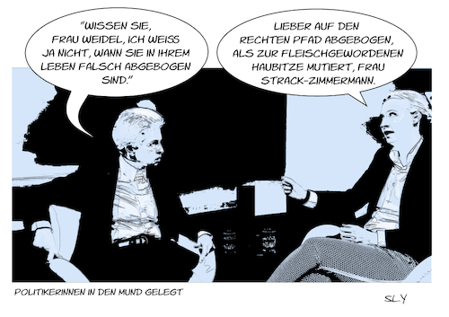 Cartoon: Schlagabtausch (medium) by droigks tagged politik,polit,talk,politshow,partei,ressentiments,parteienkampf,perteienkonflikt,meinungsdifferenz,marie,agnes,strack,zimmermann,alice,weidel,gegner,lobby,militarismus,lobbyistin,krieg,heer,talkshow,politik,polit,talk,politshow,partei,ressentiments,parteienkampf,perteienkonflikt,meinungsdifferenz,marie,agnes,strack,zimmermann,alice,weidel,gegner,lobby,militarismus,lobbyistin,krieg,heer,talkshow