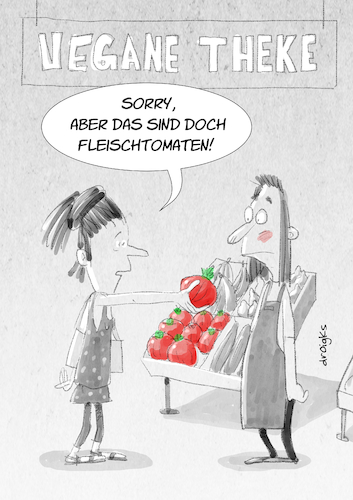 Cartoon: Veganismus (medium) by droigks tagged ernährungsweise,lebensweise,veganer,veganerin,droigks,nahrungsmittel,vegetabilien,pflanzliche,lebensmittel,vegane,kost,veganismus,essen,vegetarismus,ernährungsweise,lebensweise,veganer,veganerin,droigks,nahrungsmittel,vegetabilien,pflanzliche,lebensmittel,vegane,kost,veganismus,essen,vegetarismus