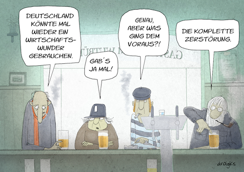 Cartoon: Wirtschaftswunder (medium) by droigks tagged wirtschaft,ruin,ruinös,aufschwung,abschwung,krise,droigks,ökonomie,zerstörung,wohlstand,destruktion,abwärtsspirale,volkswirtschaft,wettbewerbsfähigkeit,wirtschaft,ruin,ruinös,aufschwung,abschwung,krise,droigks,ökonomie,zerstörung,wohlstand,destruktion,abwärtsspirale,volkswirtschaft,wettbewerbsfähigkeit