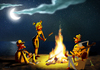 Cartoon: chillen am Lagerfeuer (small) by droigks tagged lagerfeuer,chillen,stockbrot,strand,nacht,sterne,musik,freunde