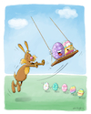 Cartoon: Eier schaukeln (small) by droigks tagged comic,cartoon,droigks,ostern,osterhase,osterfest,ei,osterei,freizeit,freizeitspass,brauch,christentum,fruchtbarkeit,feiertag,gaudi,spiel,schaukel,schaukeln,spielplatz,bunt,bemalt,tradition,verspätung,ausrede,beschäftigung,anschubsen,schwung