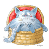 Cartoon: fettes Ding (small) by droigks tagged comic,cartoon,katze,fisch,futter,fressen,satt,katzenkorb,droigks,wohlgefuehl,nahrung,kater,schmaus,sattgefressen,katzenfutter