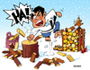 Cartoon: Holzhacken - handmade (small) by droigks tagged karate,karateka,sport,droigks,droigk,holz,hacken,holzhacker,brennholz,schnee,winter,brennen,ofen