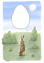 Cartoon: inhaltsleerer Osterhasen-Cartoon (small) by droigks tagged ostern,osterhase,cartoon,comic,droigks,leere,sprechblase,inhaltsleer