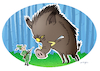 Cartoon: Jägerlatein (small) by droigks tagged illustration,droigks,jagd,jäger,latein,wildschwein,tierwelt,ersponnen,lügengeschichte,aufbauschen,übertreibung,erfindung,metapher,erstunken,erlogen,tierart,wolpertinger