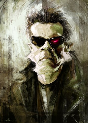 Cartoon: arnold schwarzenegger terminator (medium) by jabir tagged arnold,schwarzenegger,terminator