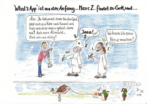 Cartoon: Marc Z. kauft Himmel (medium) by Tom13thecat tagged new,management
