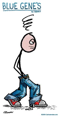 Cartoon: Blue Genes (medium) by GBowen tagged cartoon,stickman,blue,sad,moody,gbowen