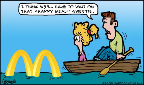 Cartoon: Horrible record floods! (medium) by GBowen tagged flood,happymeal,water